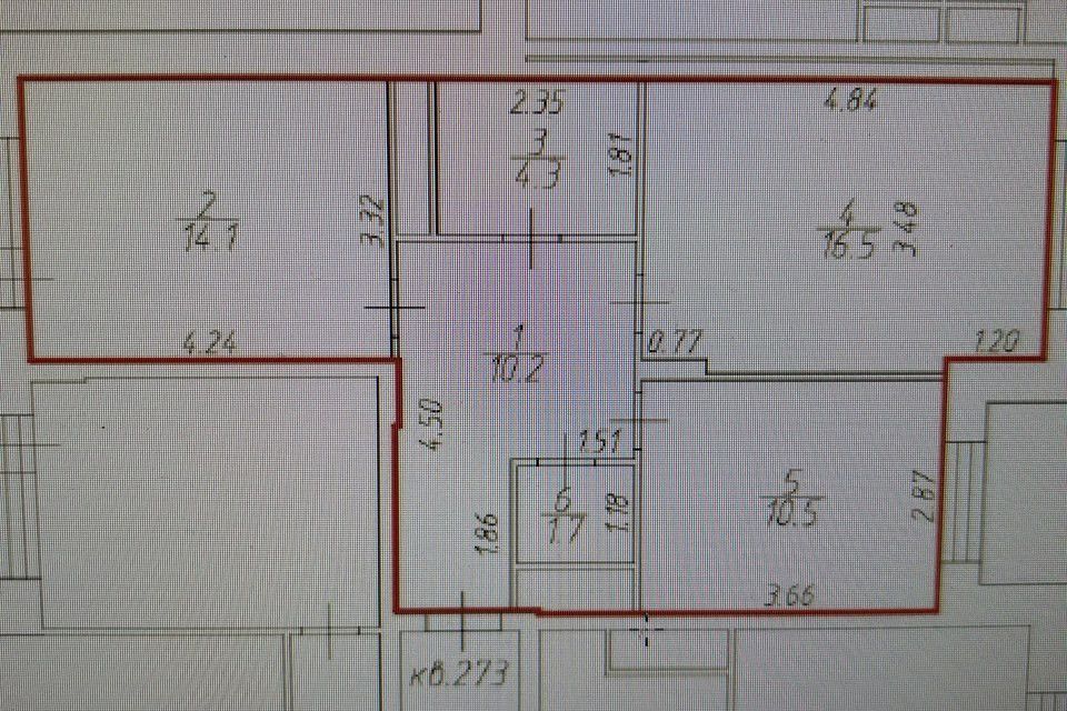 Продаётся 2-комнатная квартира, 57.3 м²
