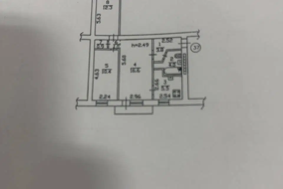 Продаётся 3-комнатная квартира, 52 м²