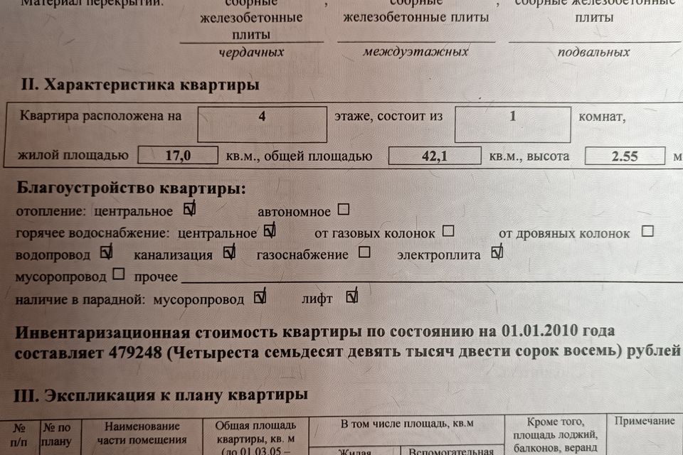 Продаётся 1-комнатная квартира, 42.1 м²
