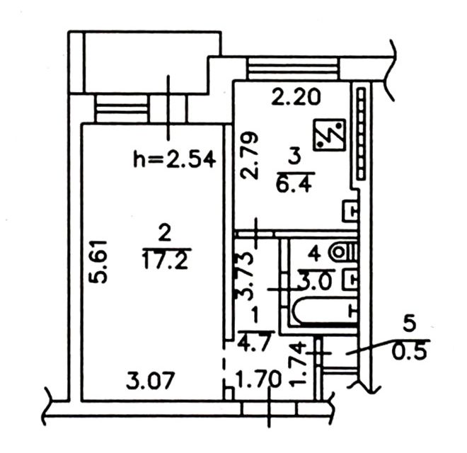 Продаётся 1-комнатная квартира, 31 м²