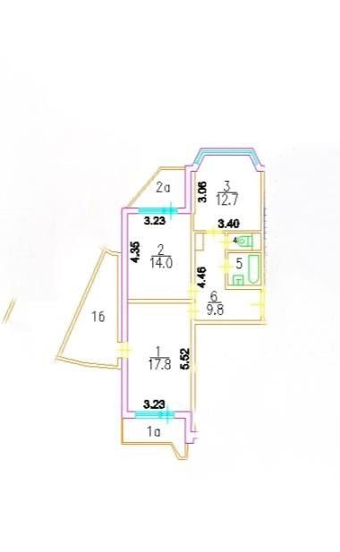 Продаётся 2-комнатная квартира, 58.2 м²