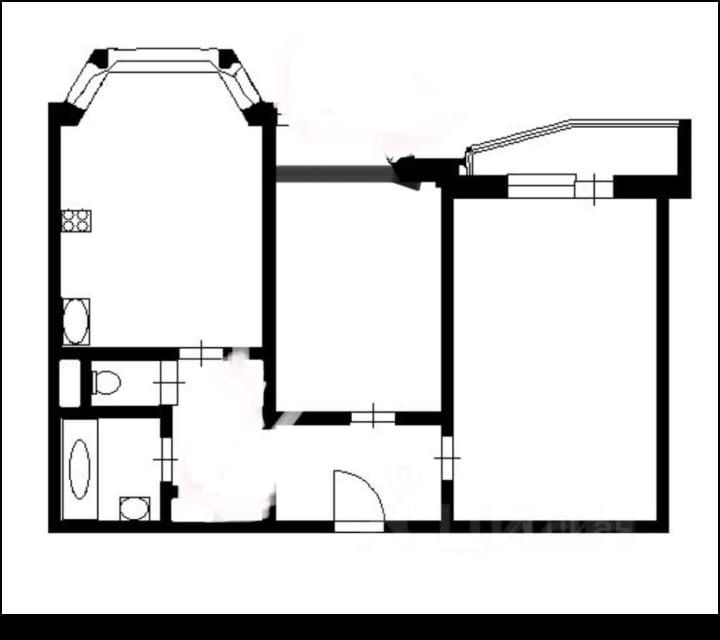 Продаётся 2-комнатная квартира, 55.7 м²