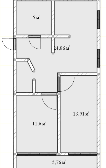 Продаётся 3-комнатная квартира, 56.2 м²