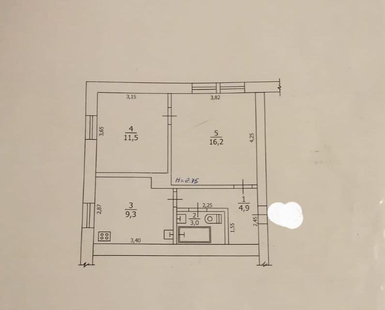 Продаётся 2-комнатная квартира, 44 м²