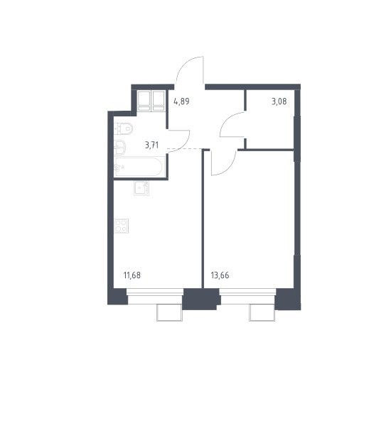 Продаётся 1-комнатная квартира, 37.02 м²