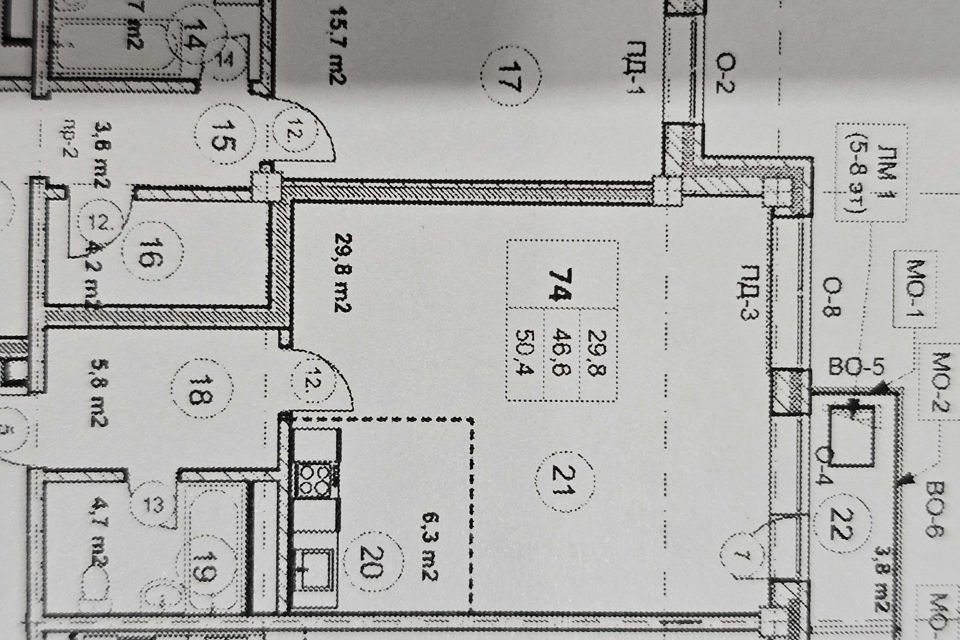 Продаётся 1-комнатная квартира, 50.4 м²