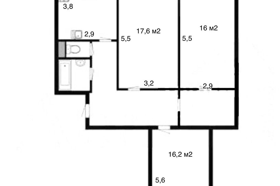 Продаётся 3-комнатная квартира, 80.4 м²