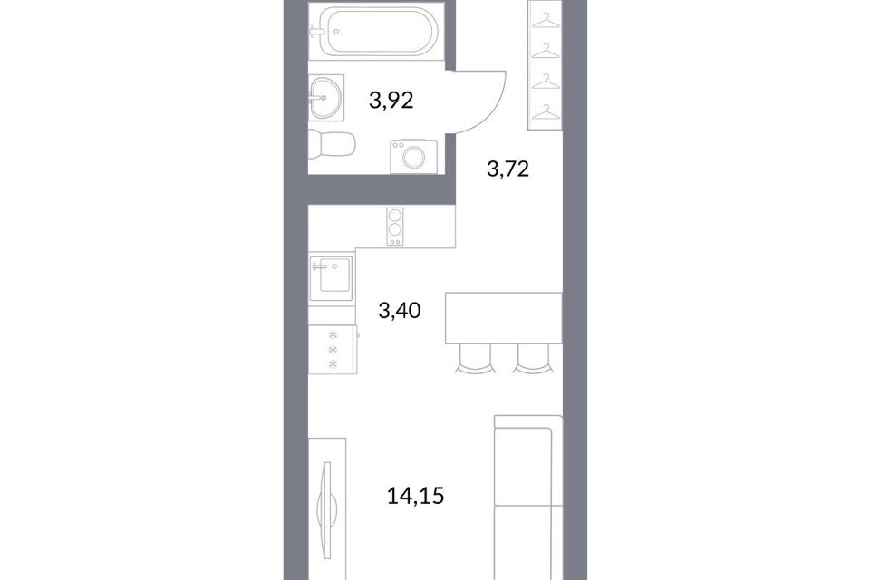 Продаётся студия, 25.3 м²