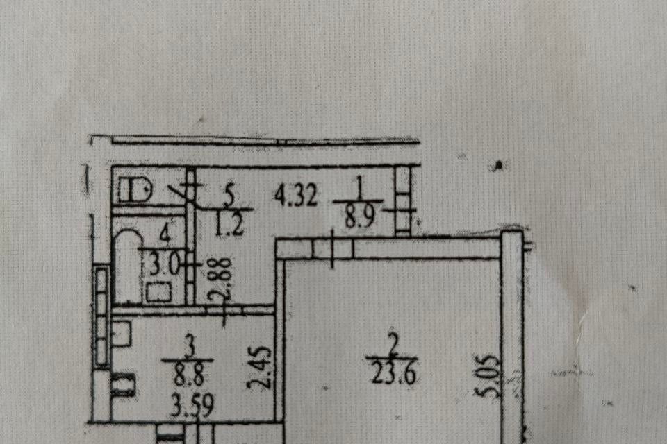 Продаётся 1-комнатная квартира, 44 м²