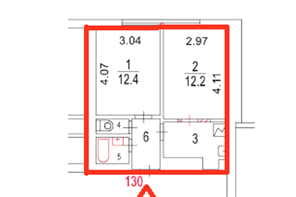 Продаётся 2-комнатная квартира, 37.8 м²