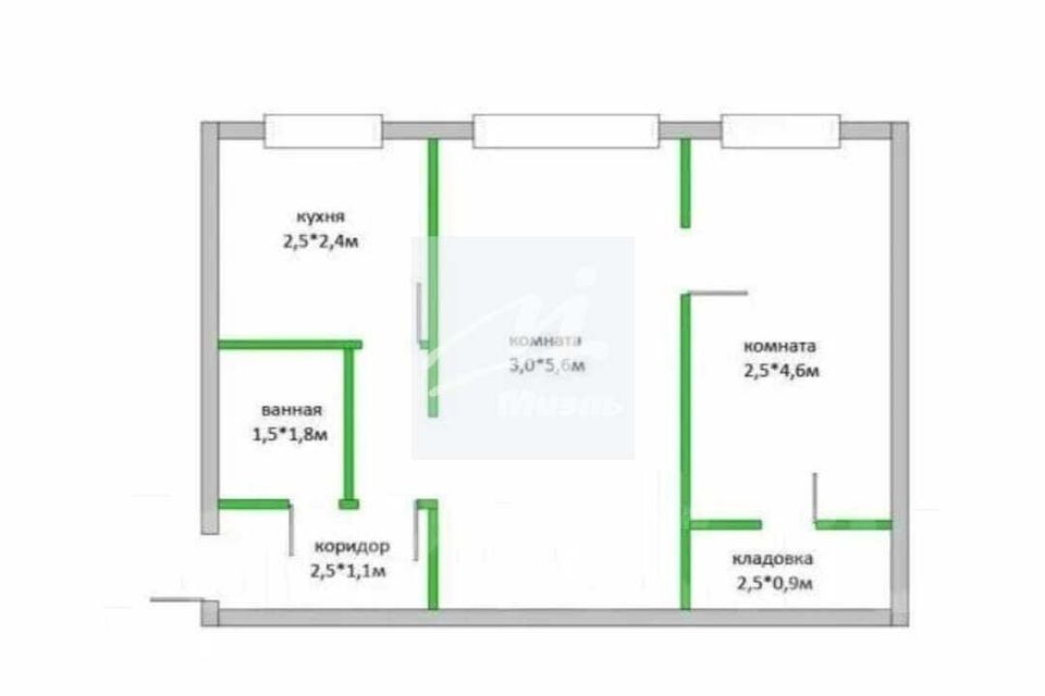 Продаётся 2-комнатная квартира, 46 м²