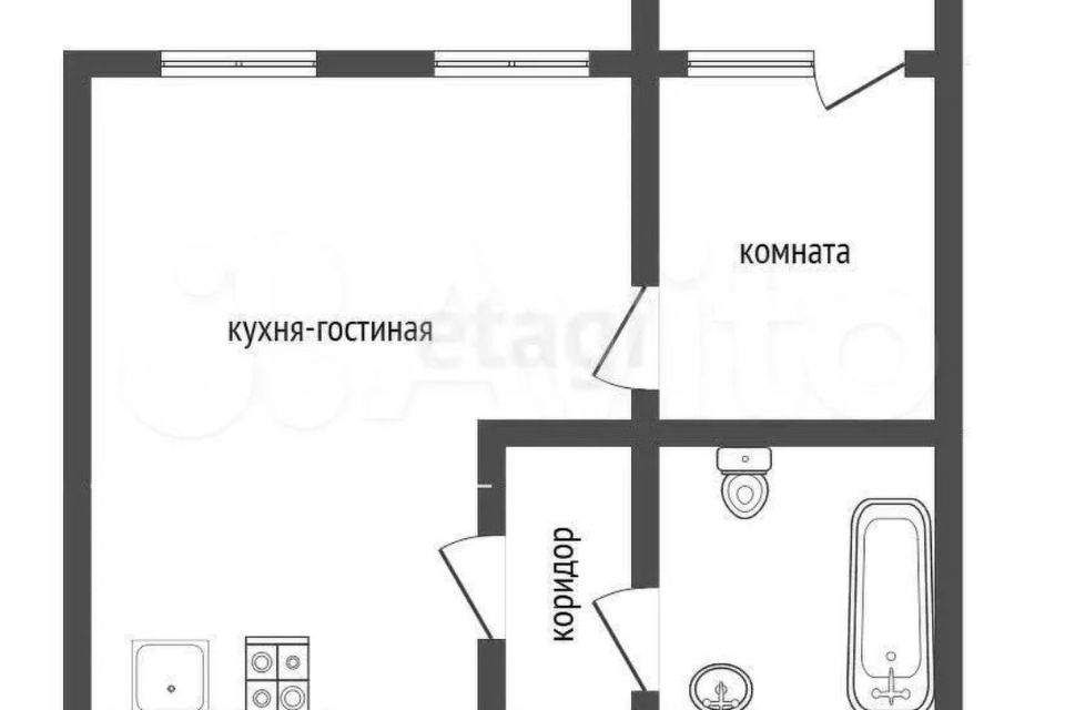 Продаётся 2-комнатная квартира, 28.5 м²