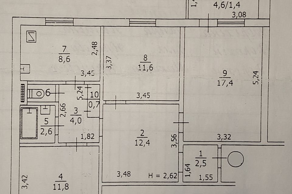 Продаётся 3-комнатная квартира, 74 м²