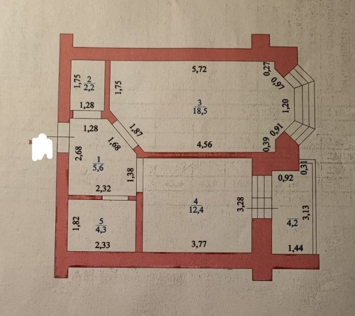 Продаётся 1-комнатная квартира, 43 м²