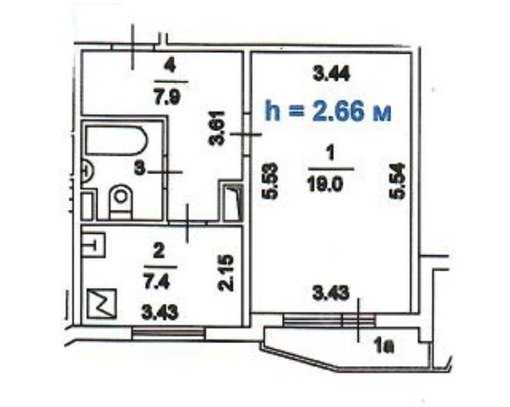 Продаётся 1-комнатная квартира, 37.3 м²