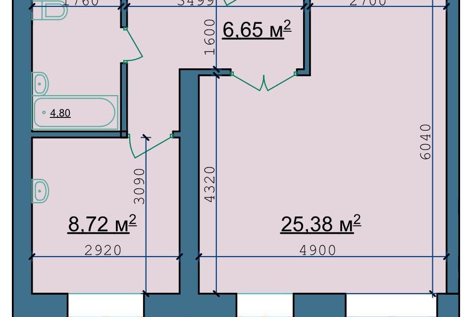 Продаётся 2-комнатная квартира, 46 м²