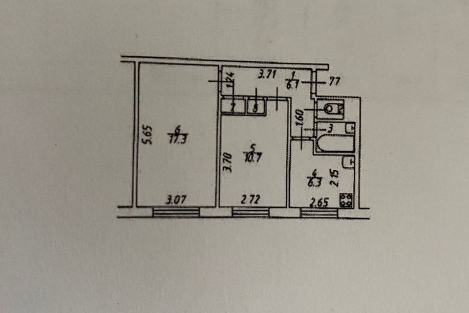 Продаётся 2-комнатная квартира, 44.3 м²