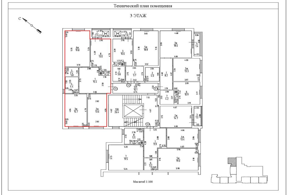 Продаётся 3-комнатная квартира, 84.3 м²