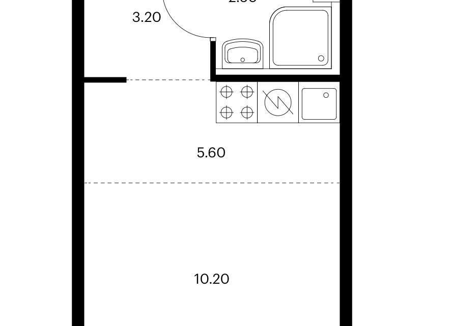 Продаётся студия, 21.6 м²