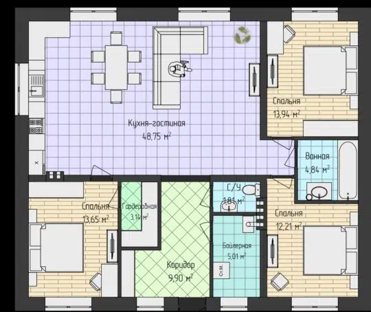 Продаётся 1-этажный дом, 144 м²