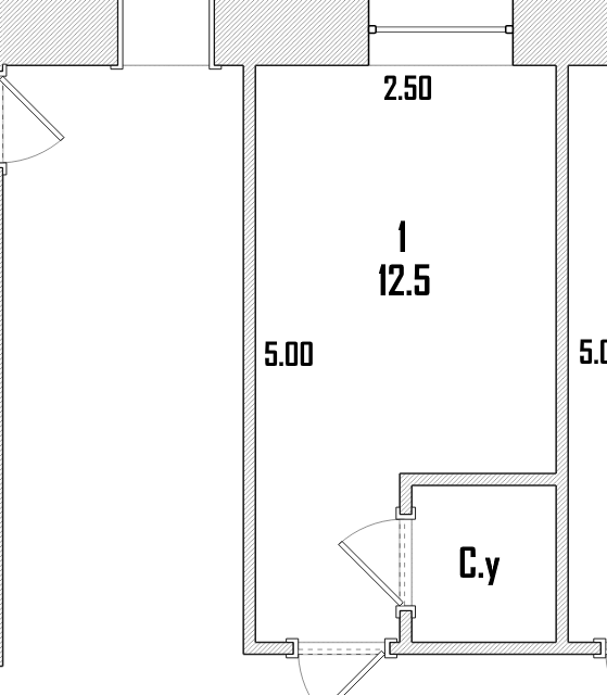 Продаётся студия, 12.5 м²