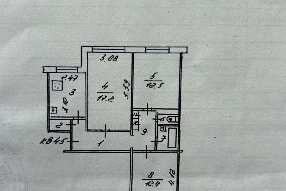 Продаётся 3-комнатная квартира, 65.6 м²