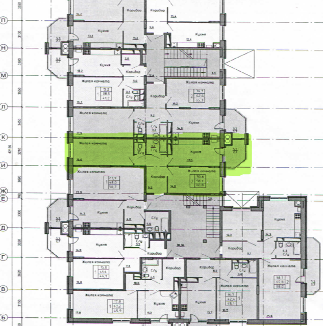 Продаётся 2-комнатная квартира, 60.8 м²