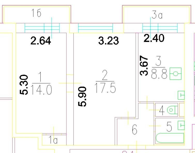 Продаётся 2-комнатная квартира, 46.7 м²