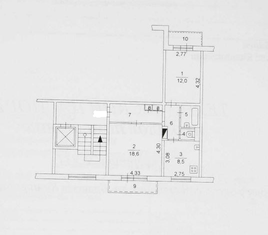 Продаётся 2-комнатная квартира, 53 м²