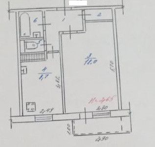 Продаётся 1-комнатная квартира, 35.8 м²