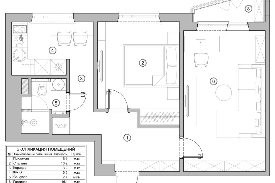 Продаётся 2-комнатная квартира, 52 м²