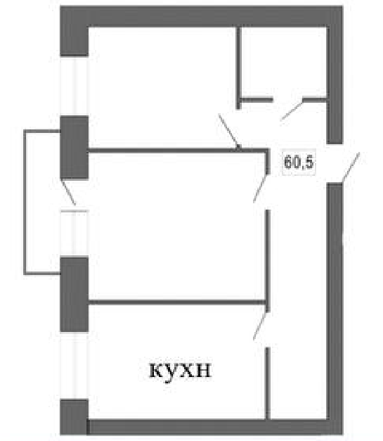 Продаётся 2-комнатная квартира, 60.5 м²