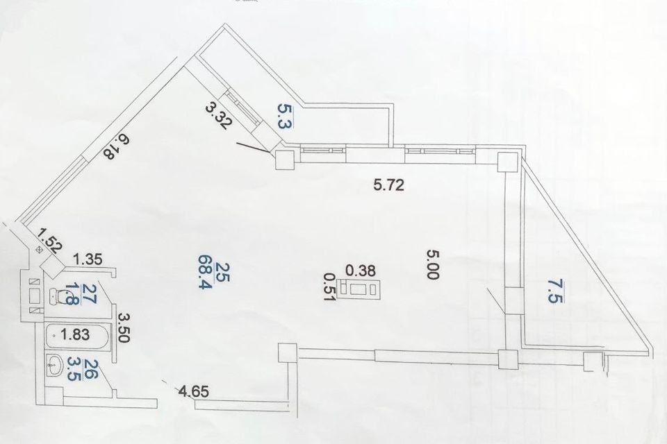 Продаётся 3-комнатная квартира, 86.5 м²