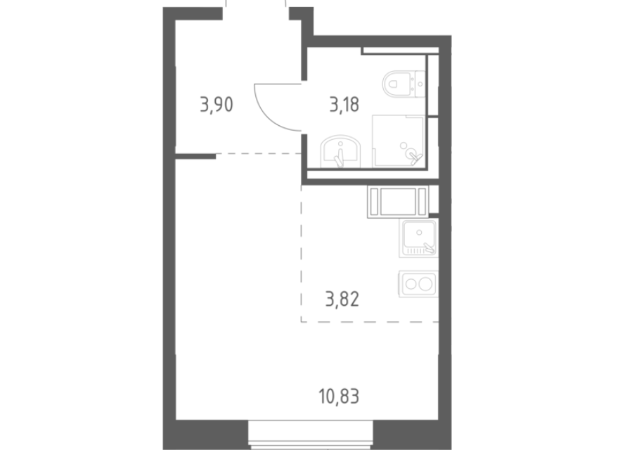 Продаётся студия, 21.73 м²