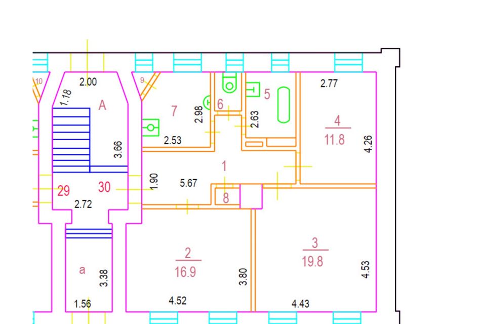 Продаётся 3-комнатная квартира, 72.9 м²