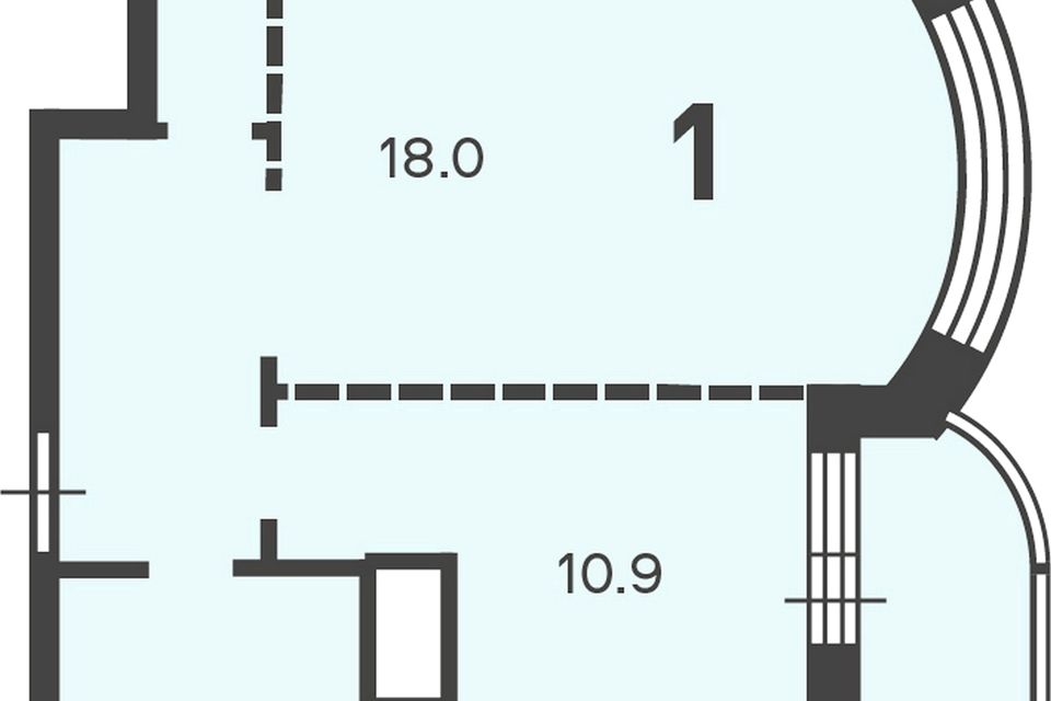 Продаётся 1-комнатная квартира, 39.7 м²