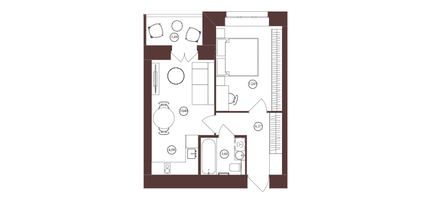 Продаётся 2-комнатная квартира, 40.3 м²