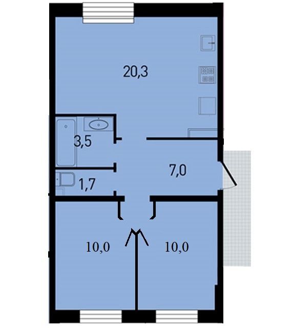 Продаётся 2-комнатная квартира, 54 м²