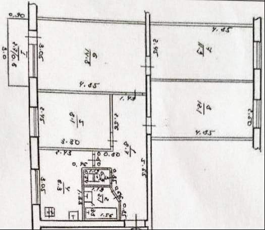 Продаётся 4-комнатная квартира, 65 м²