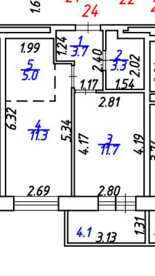 Продаётся 1-комнатная квартира, 39.1 м²