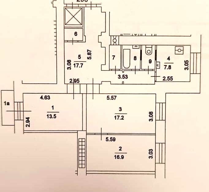 Продаётся 3-комнатная квартира, 80.4 м²