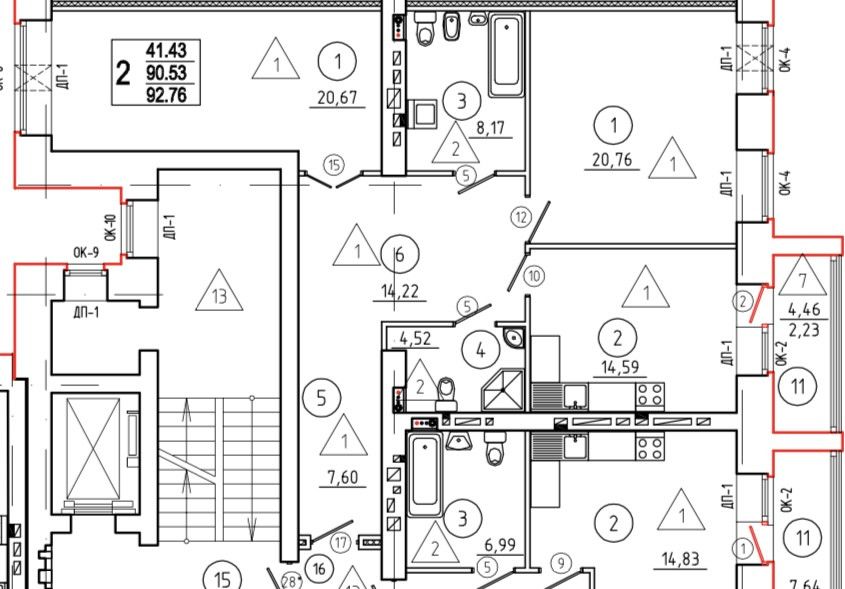 Продаётся 2-комнатная квартира, 92.8 м²