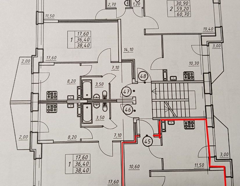 Продаётся 2-комнатная квартира, 55.7 м²