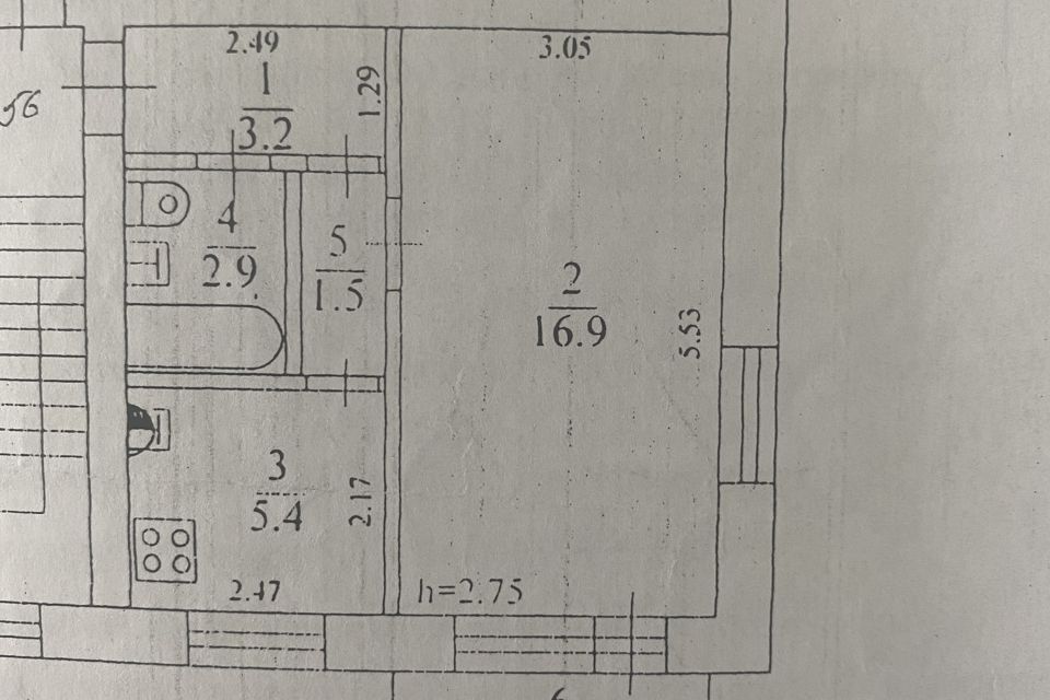 Продаётся 1-комнатная квартира, 31 м²