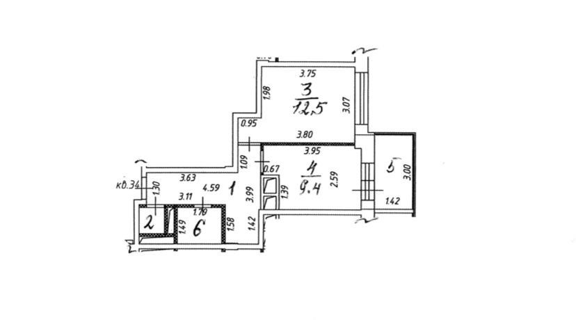 Продаётся 1-комнатная квартира, 39 м²
