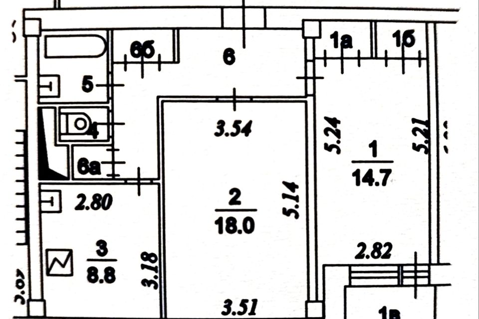 Продаётся 2-комнатная квартира, 57.4 м²