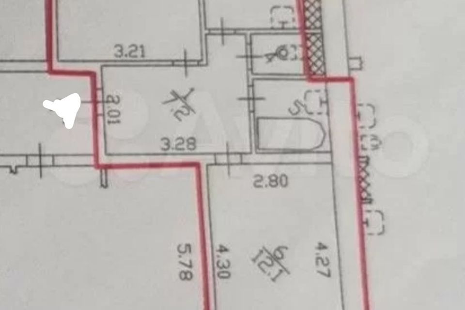 Продаётся 2-комнатная квартира, 55.6 м²