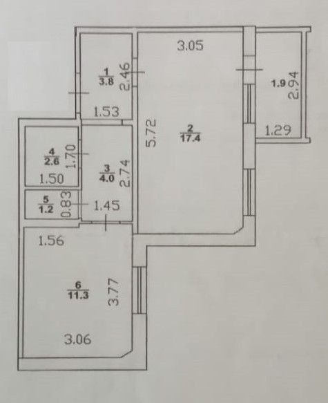 Продаётся 1-комнатная квартира, 40.3 м²