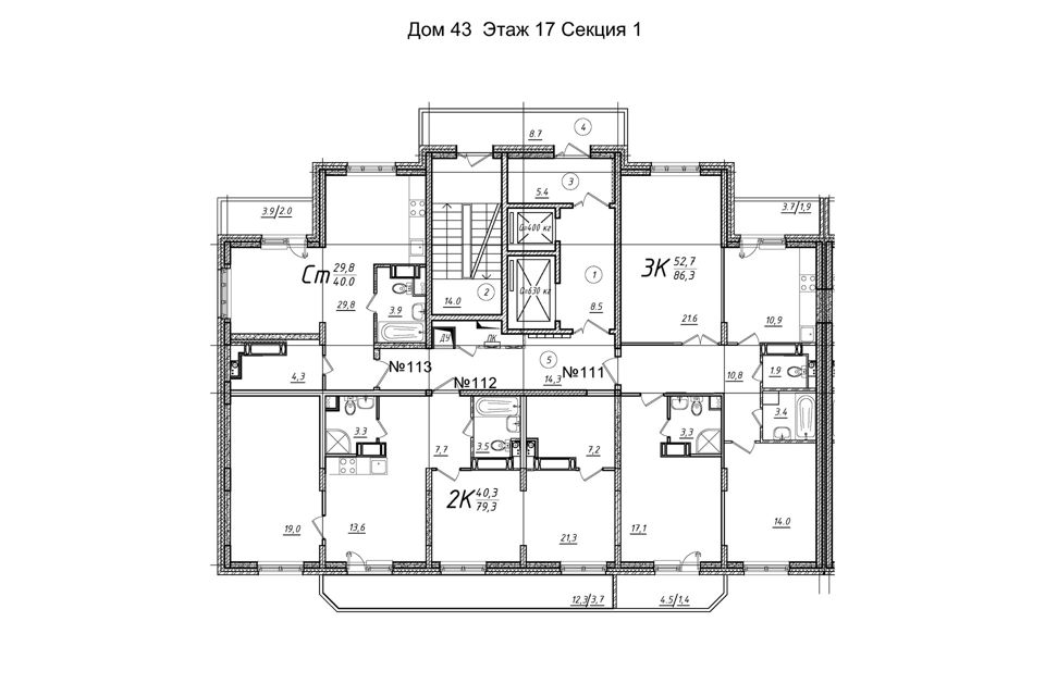 Продаётся 3-комнатная квартира, 86.3 м²