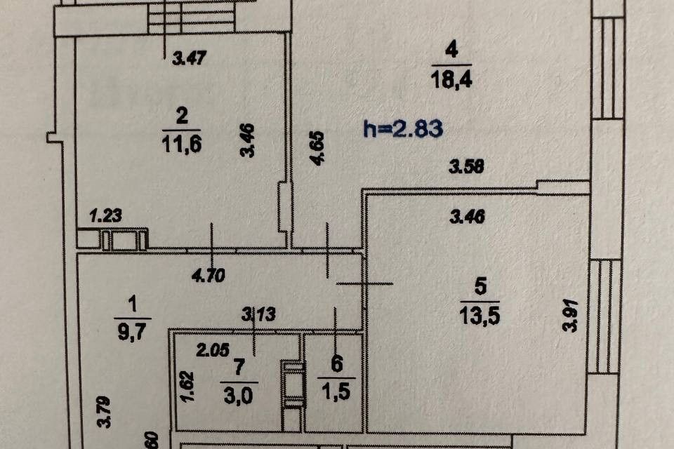 Продаётся 2-комнатная квартира, 57.7 м²